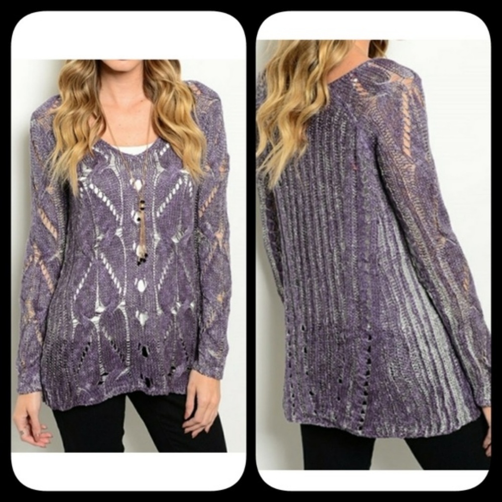 ***CLOSET CLOSING*** Purple Sweater Gray